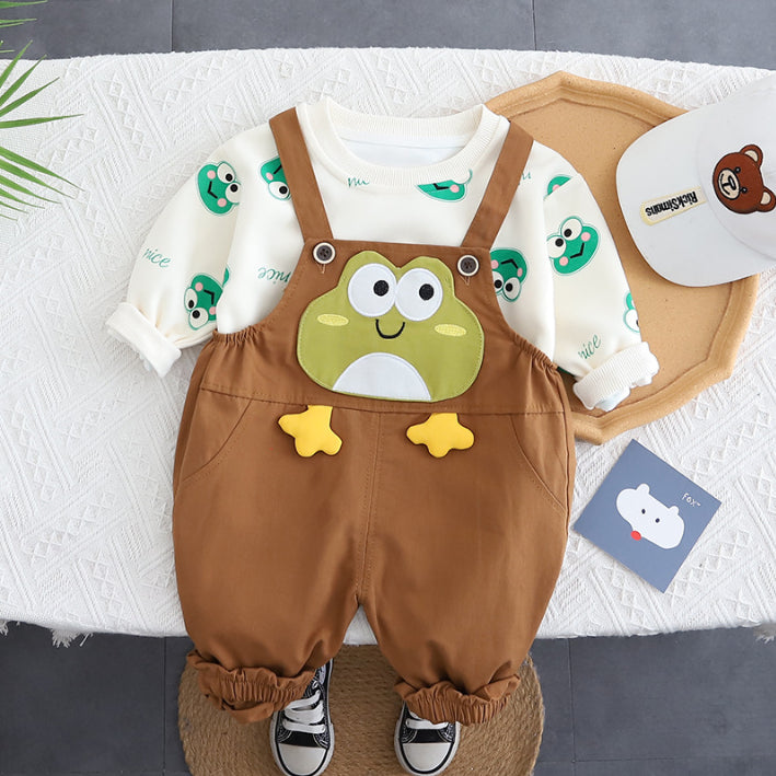 2-Piece Unisex Kids Frog Outfit β Green or Brown (1-5 Years)